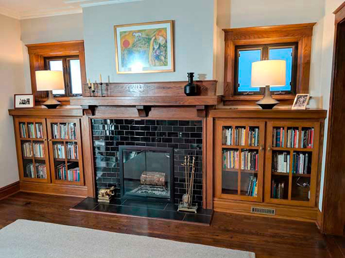 Red Oak Craftsman Style Bookcases